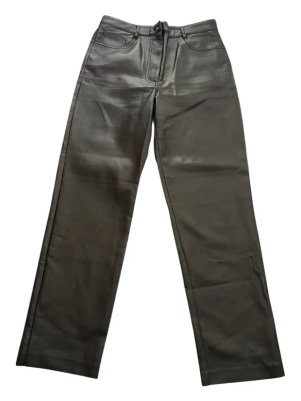 Aritzia Wilfred Melina High Rise Faux Leather Straight Pants Black 10
